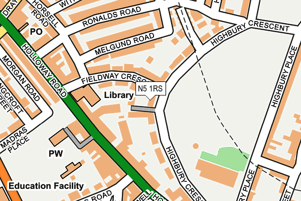 N5 1RS map - OS OpenMap – Local (Ordnance Survey)