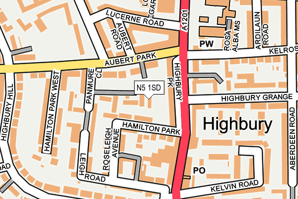 N5 1SD map - OS OpenMap – Local (Ordnance Survey)