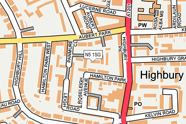 N5 1SG map - OS OpenMap – Local (Ordnance Survey)