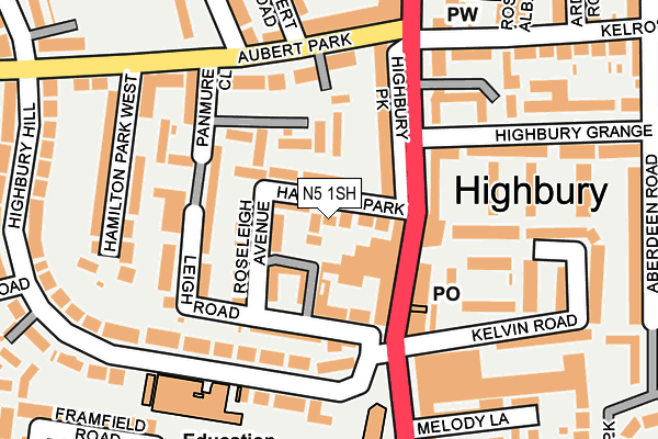 N5 1SH map - OS OpenMap – Local (Ordnance Survey)