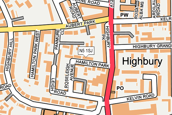 N5 1SJ map - OS OpenMap – Local (Ordnance Survey)