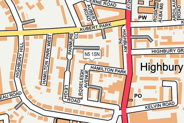 N5 1SN map - OS OpenMap – Local (Ordnance Survey)