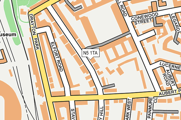 N5 1TA map - OS OpenMap – Local (Ordnance Survey)