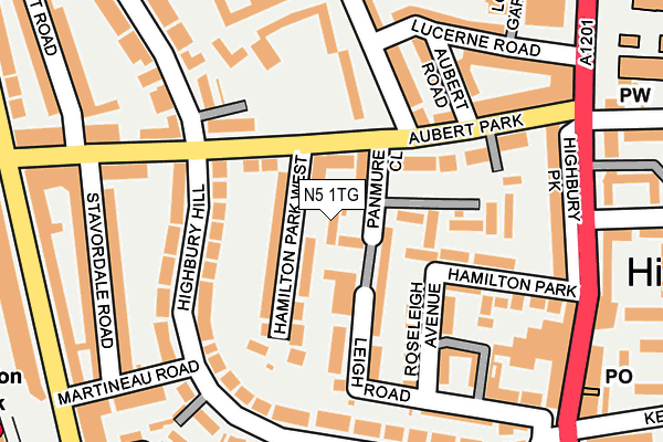 N5 1TG map - OS OpenMap – Local (Ordnance Survey)