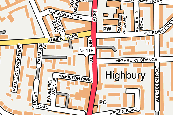 N5 1TH map - OS OpenMap – Local (Ordnance Survey)