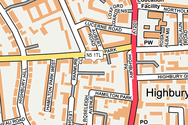 N5 1TL map - OS OpenMap – Local (Ordnance Survey)