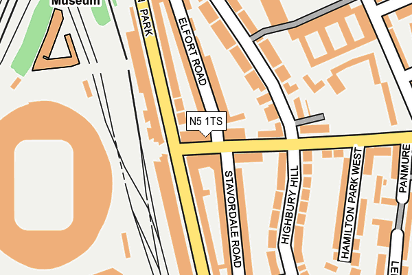 N5 1TS map - OS OpenMap – Local (Ordnance Survey)