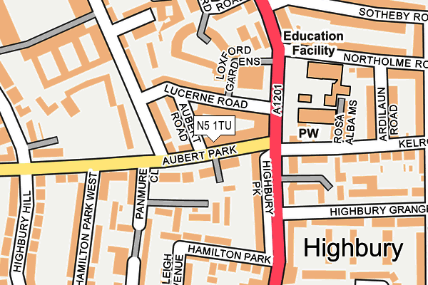N5 1TU map - OS OpenMap – Local (Ordnance Survey)