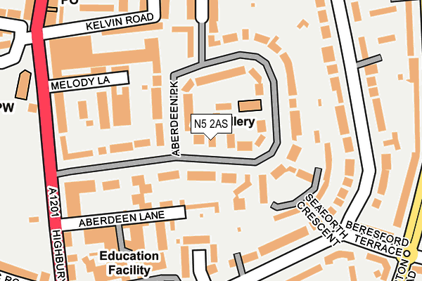 N5 2AS map - OS OpenMap – Local (Ordnance Survey)