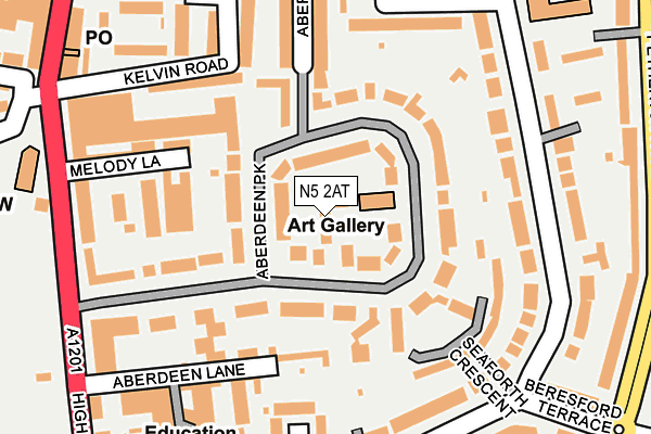 N5 2AT map - OS OpenMap – Local (Ordnance Survey)