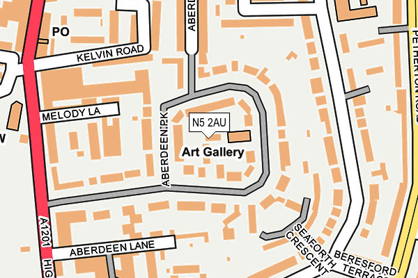 N5 2AU map - OS OpenMap – Local (Ordnance Survey)