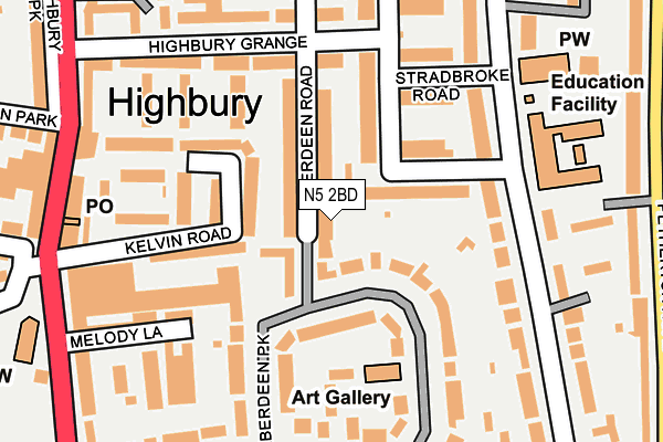 N5 2BD map - OS OpenMap – Local (Ordnance Survey)