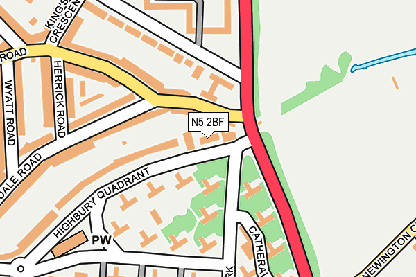 N5 2BF map - OS OpenMap – Local (Ordnance Survey)