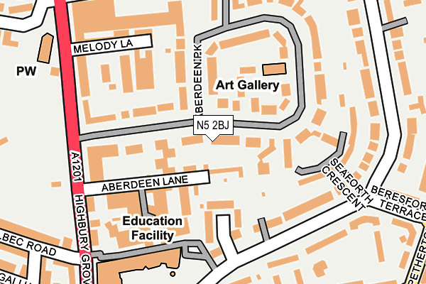 N5 2BJ map - OS OpenMap – Local (Ordnance Survey)