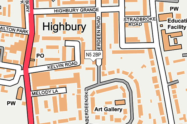 N5 2BP map - OS OpenMap – Local (Ordnance Survey)