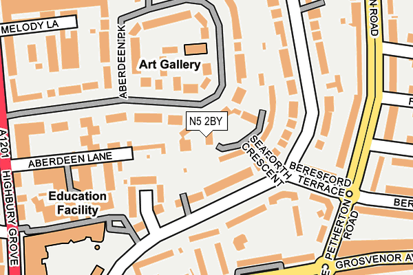 N5 2BY map - OS OpenMap – Local (Ordnance Survey)