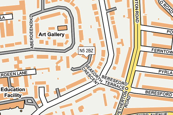 N5 2BZ map - OS OpenMap – Local (Ordnance Survey)