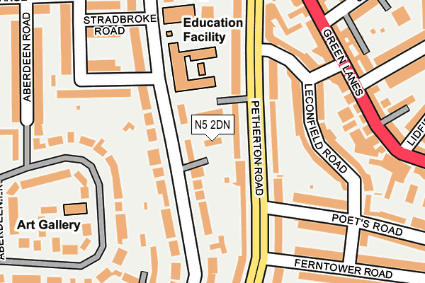 N5 2DN map - OS OpenMap – Local (Ordnance Survey)