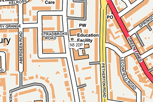 N5 2DP map - OS OpenMap – Local (Ordnance Survey)