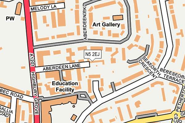 N5 2EJ map - OS OpenMap – Local (Ordnance Survey)