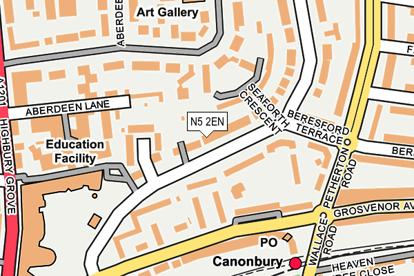 N5 2EN map - OS OpenMap – Local (Ordnance Survey)