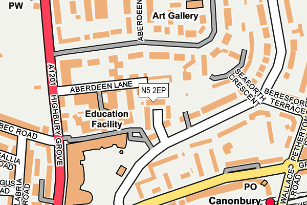 N5 2EP map - OS OpenMap – Local (Ordnance Survey)