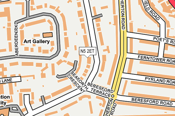 N5 2ET map - OS OpenMap – Local (Ordnance Survey)