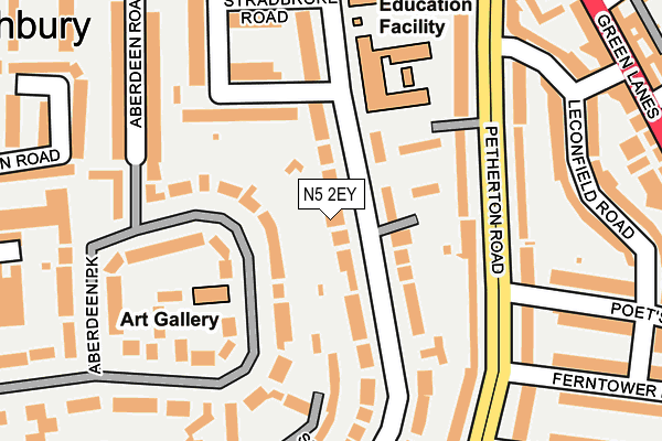 N5 2EY map - OS OpenMap – Local (Ordnance Survey)