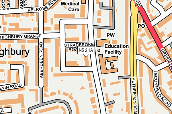 N5 2HA map - OS OpenMap – Local (Ordnance Survey)