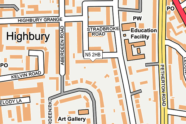 N5 2HB map - OS OpenMap – Local (Ordnance Survey)