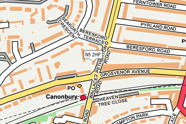 N5 2HP map - OS OpenMap – Local (Ordnance Survey)