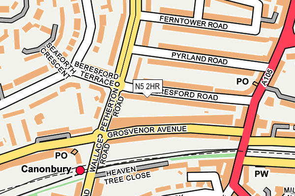 N5 2HR map - OS OpenMap – Local (Ordnance Survey)