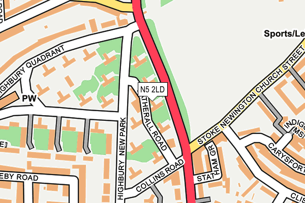 N5 2LD map - OS OpenMap – Local (Ordnance Survey)