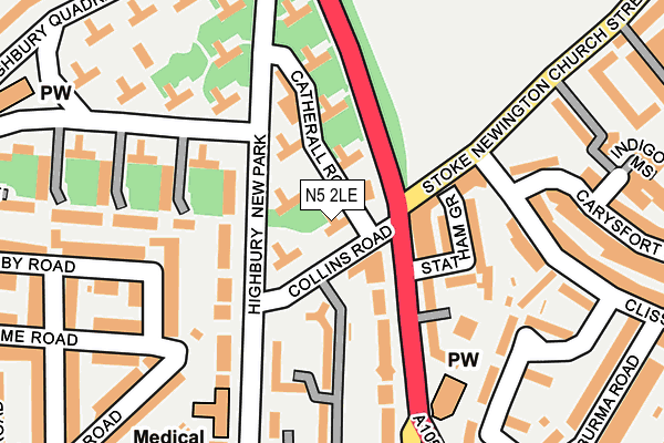 N5 2LE map - OS OpenMap – Local (Ordnance Survey)