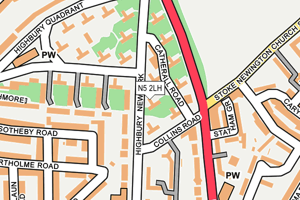 N5 2LH map - OS OpenMap – Local (Ordnance Survey)