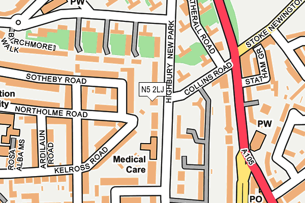 N5 2LJ map - OS OpenMap – Local (Ordnance Survey)