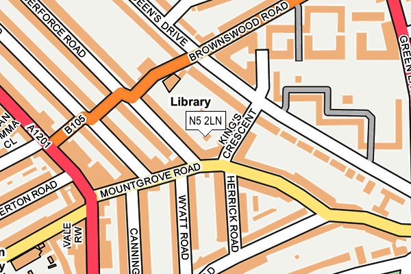 N5 2LN map - OS OpenMap – Local (Ordnance Survey)
