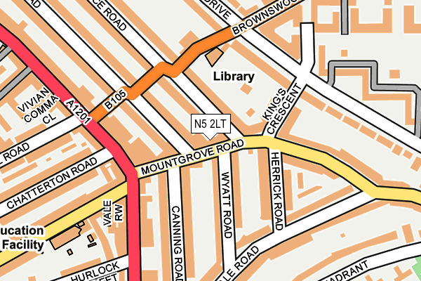 N5 2LT map - OS OpenMap – Local (Ordnance Survey)