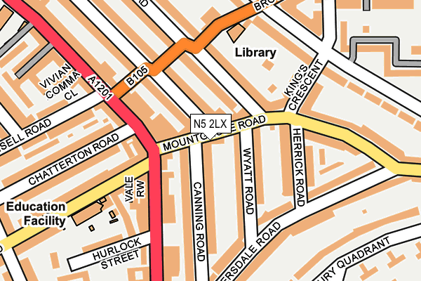 N5 2LX map - OS OpenMap – Local (Ordnance Survey)