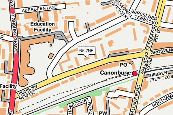 N5 2NE map - OS OpenMap – Local (Ordnance Survey)