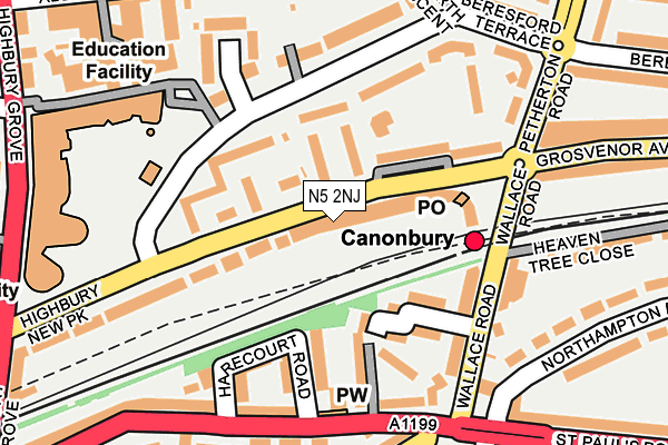 N5 2NJ map - OS OpenMap – Local (Ordnance Survey)