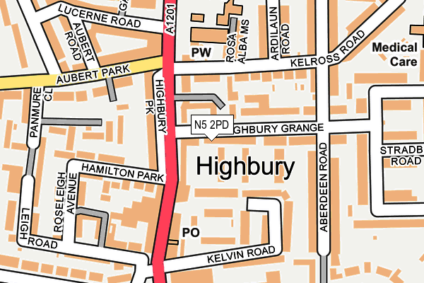 N5 2PD map - OS OpenMap – Local (Ordnance Survey)