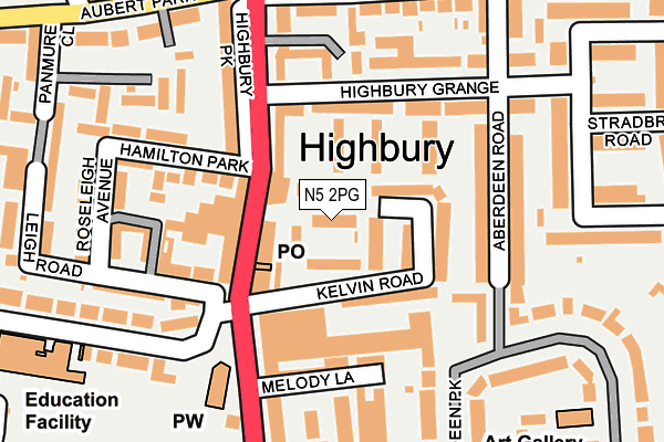 N5 2PG map - OS OpenMap – Local (Ordnance Survey)