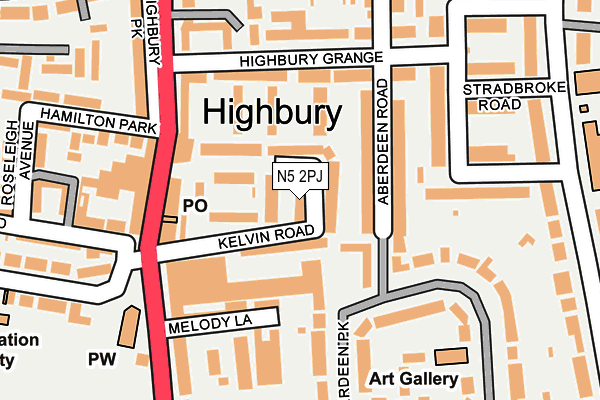 N5 2PJ map - OS OpenMap – Local (Ordnance Survey)