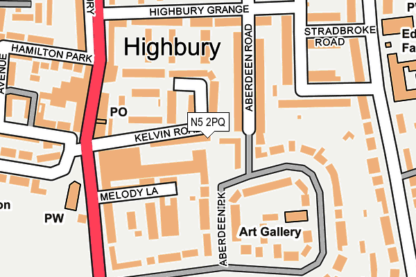 N5 2PQ map - OS OpenMap – Local (Ordnance Survey)