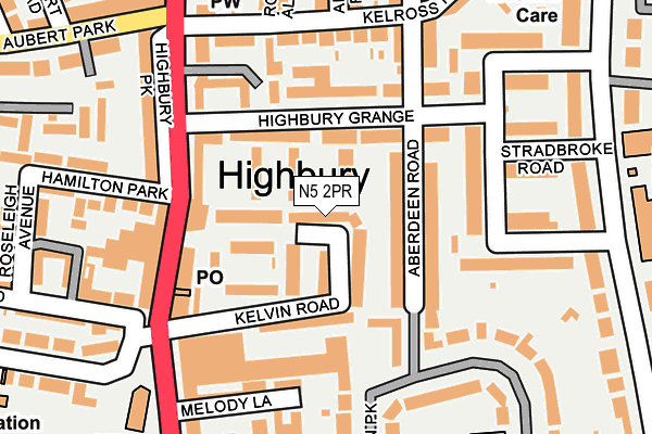 N5 2PR map - OS OpenMap – Local (Ordnance Survey)