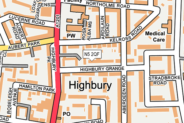 N5 2QF map - OS OpenMap – Local (Ordnance Survey)