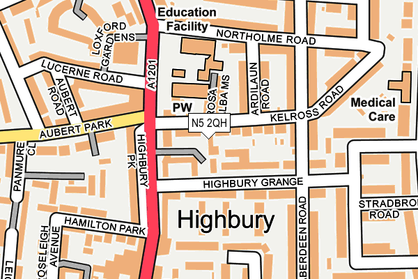 N5 2QH map - OS OpenMap – Local (Ordnance Survey)