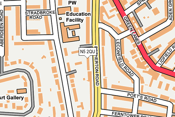 N5 2QU map - OS OpenMap – Local (Ordnance Survey)