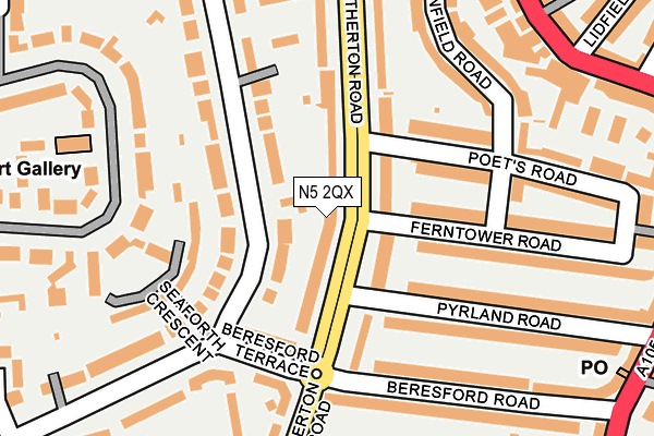 N5 2QX map - OS OpenMap – Local (Ordnance Survey)